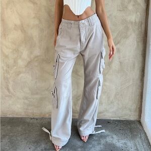 Gray High-Waisted Trousers with Relaxed Fit